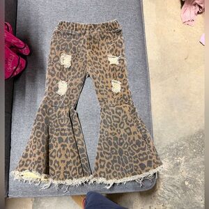 Leopard Print Flared little kids Bottoms